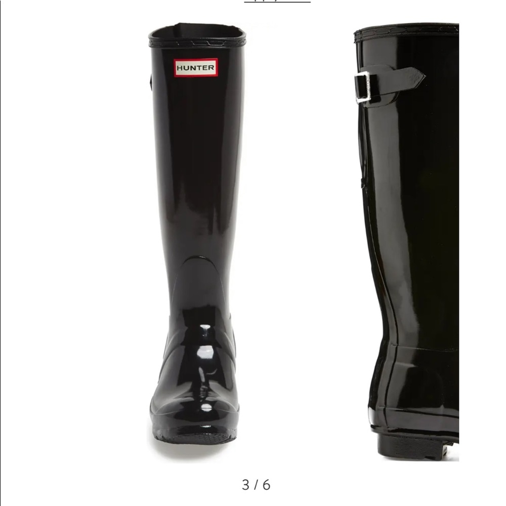 Hunter Adjustable Black Gloss Waterproof Rainboots